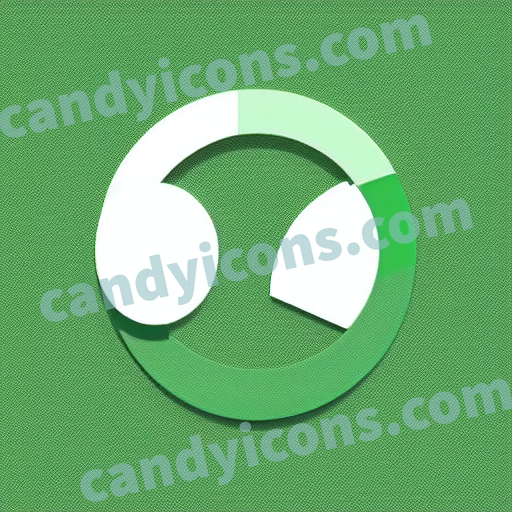 An app icon of A circle shape in jade green , green , white , red color scheme