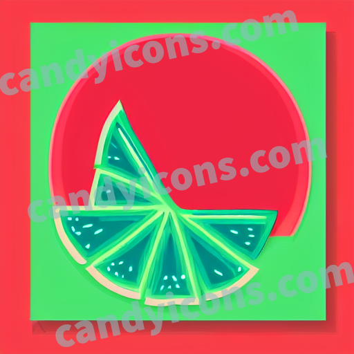 An app icon of A star shape in watermelon , melon , rose , red color scheme