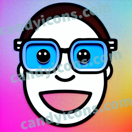 An app icon of A nerd face in the middle in [] color scheme